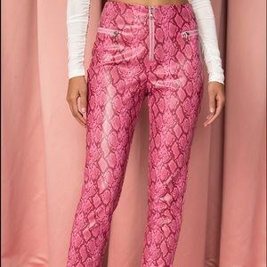 Tiger Mist pink snake pants